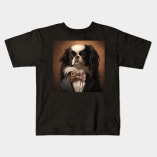 Japanese Chin Dog in Suit Kids T-Shirt